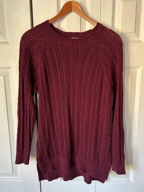 Bleu Gray Maroon Knit Sweater Size Medium